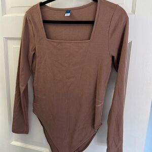 Old Navy Brown Ribbed Bodysuit